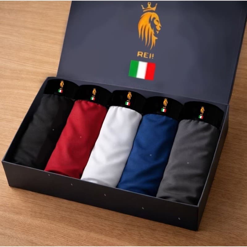 KIT 5 Cuecas Boxer Box Adulto Microfibra Premium -LANÇAMENTO Multicoloridas-