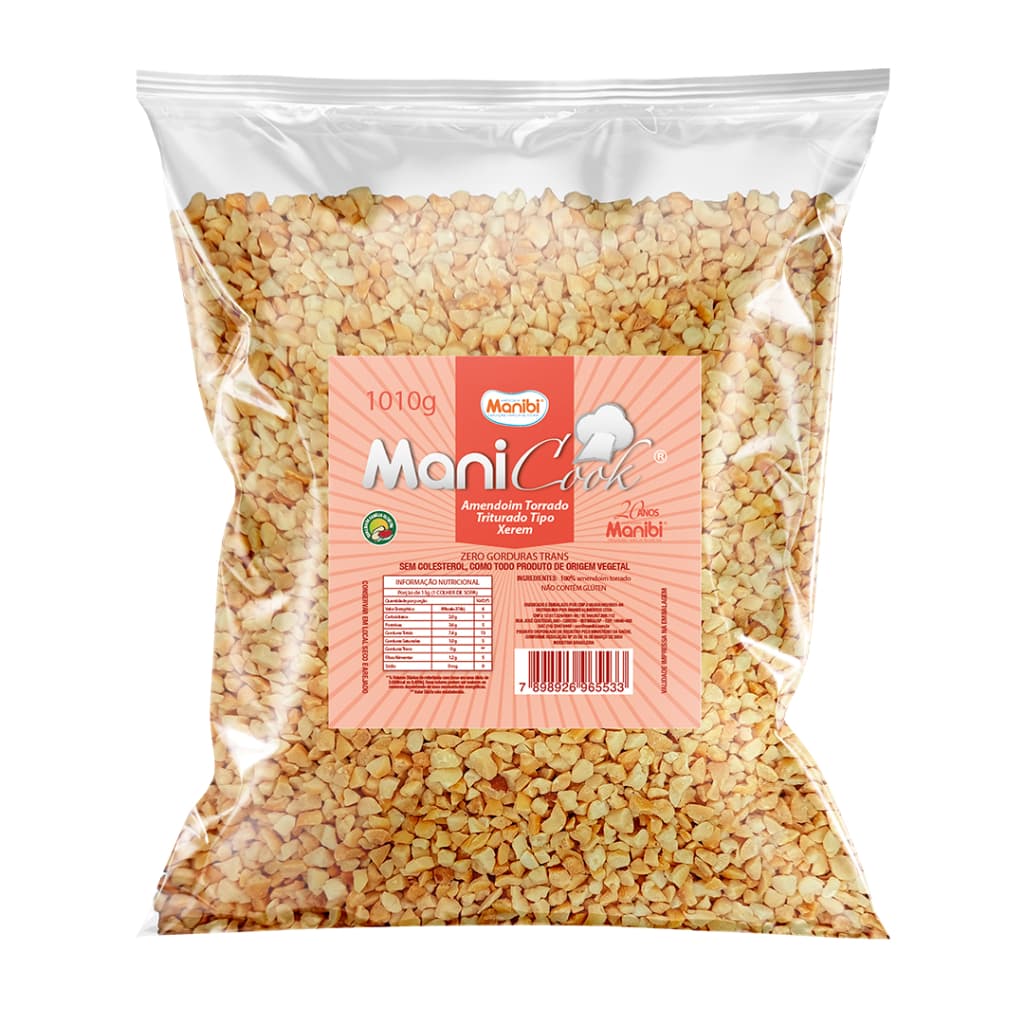 Amendoim Torrado Triturado Xerem Natural 1kg Manicook