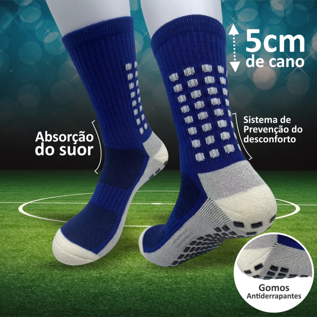 Meias esportiva de futebol e outros esportes antiderrapantes resistentes ao desgaste de alta qualidade Unissex Cano 5 cm
