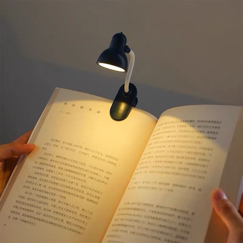 Mini Lâmpada De Mesa LED Alimentada Por Bateria Livro De Leitura com Clipe De suporte Luz Ajustável Portátil.