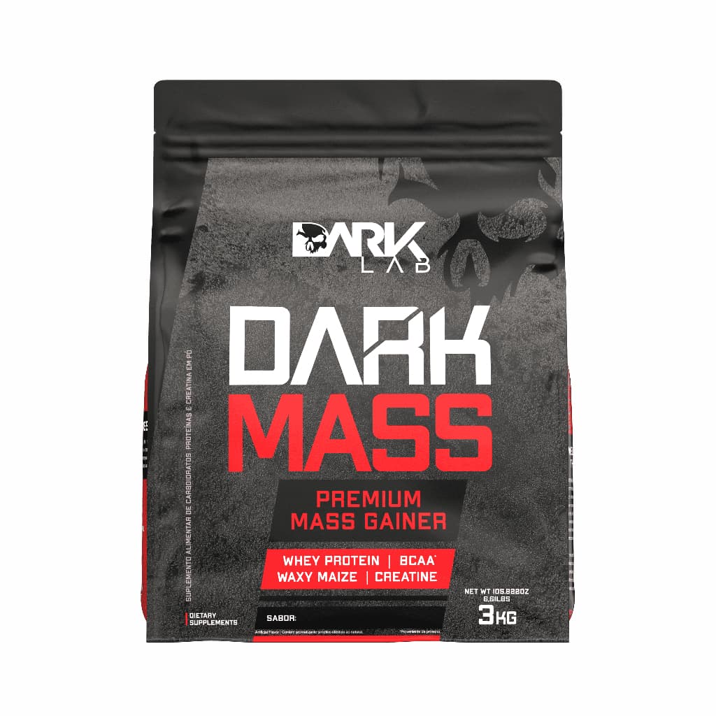 Hipercalórico Dark Mass 3kg Dark Lab - Whey Protein, Creatina, BCAA, Waxy Maize, Premium Mass Gainer