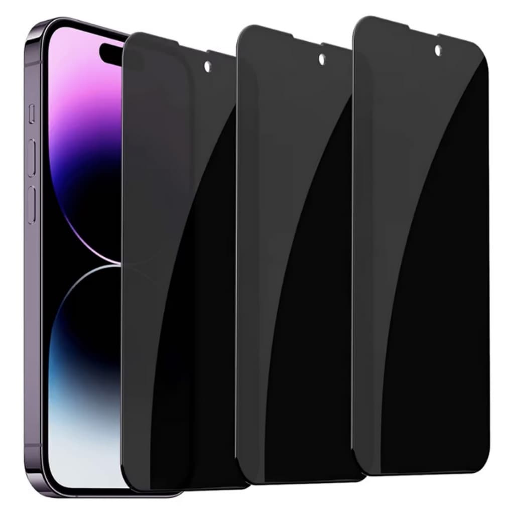 Película Vidro 3D Privacidade pra IPhone Todos Modelos 7 8 X XS XR 11 12 13 14 15 16 17 Pro Plus Max