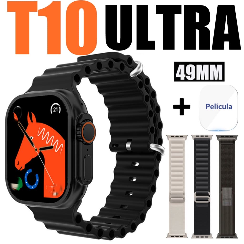 2026 Relógio T10 Ultra NPC 9 Novo Inteligente Watch 9 Ultra 2 Série 9 Bússola 2.2 Tela 49mm Homens
