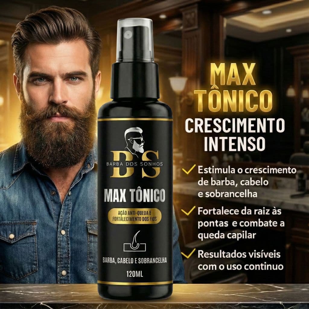 Tônico Crescimento MAX Capilar, Barba e Sobrancelha - Barba dos Sonhos
