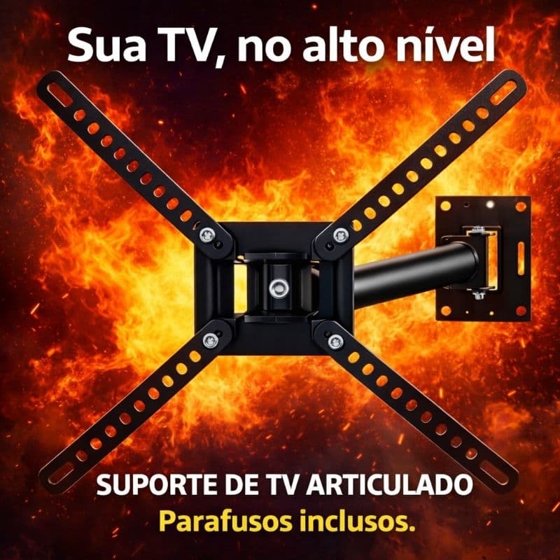 Suporte Para TV Articulado 32 a 55 Polegada LCD LED OLED QLED Plasma | Universal, Giratório, Inclinável, Compatível V