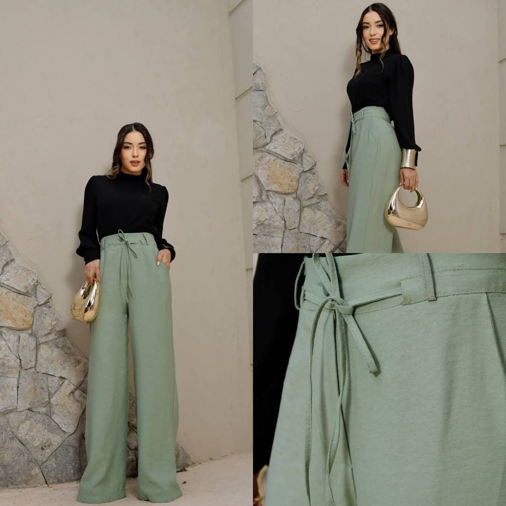 Calça  Pantalona SocialFeminino Sensorial Marrant Cintura Alta PerfeitaTendencia 2027 Com  Ziper E Botão