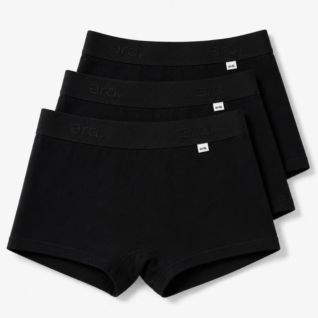 Kit 3 Cueca Feminina Preta Calcinha Boxer Algodão Conforto Diário