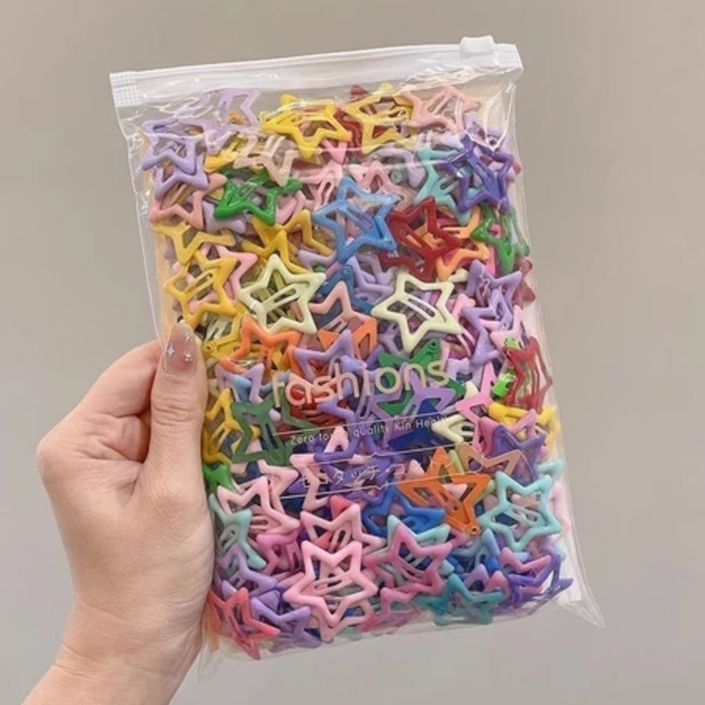 Presilha de Cabelo Estrela Colorida Tic Tac Infantil Cores Sortidas