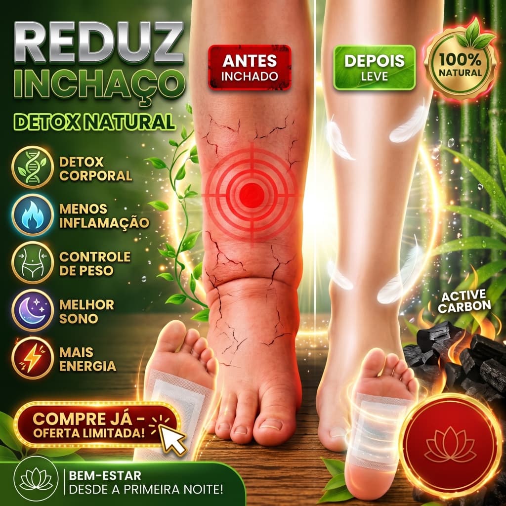 Kit 10 Adesivos Para Pés Alivio de Dores Eliminação de Odores Impurezas Toxinas Detox Natural