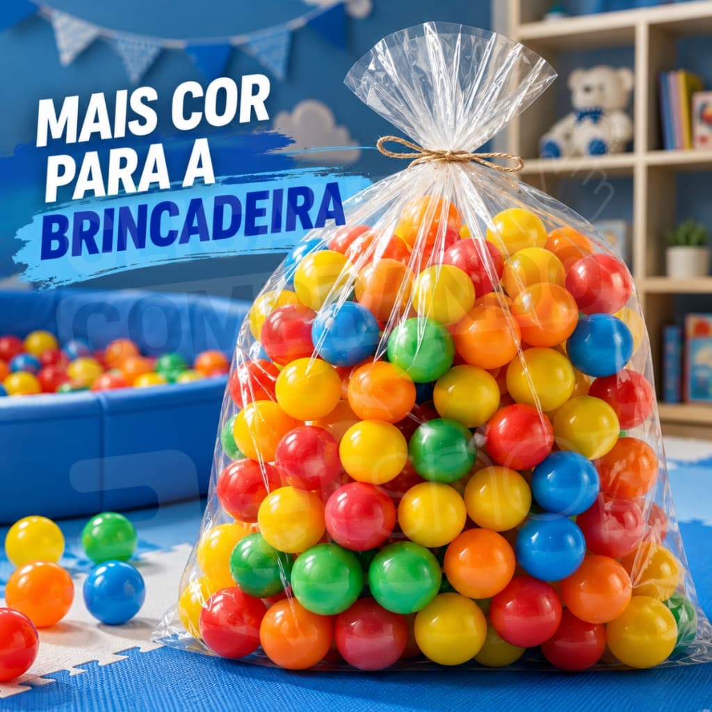 Bolinhas Coloridas para Piscina Kit 25 à 100 Unidades - PROMOÇÃO