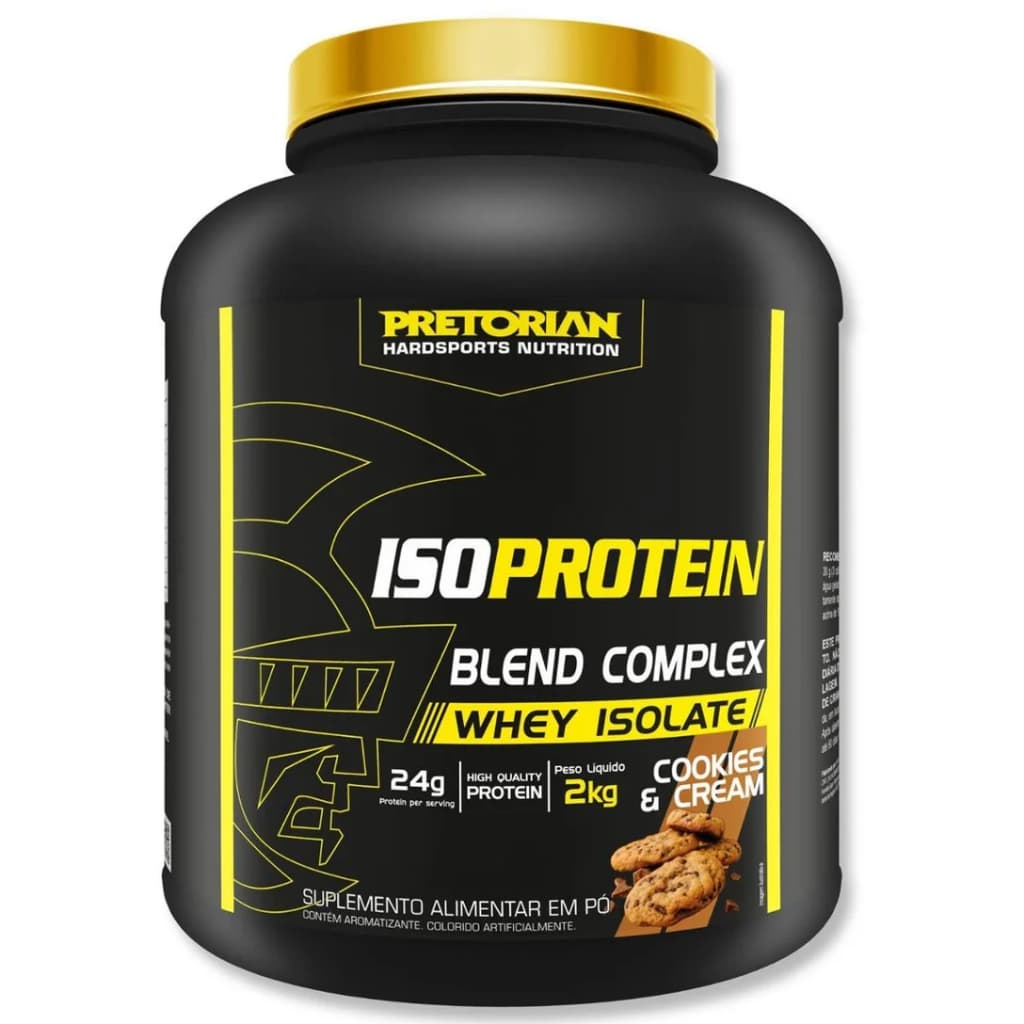 Whey Protein Isolado Iso Blend Complex Zero Açucar Recuperação Muscular Isolate Protein 2Kg - Pretorian