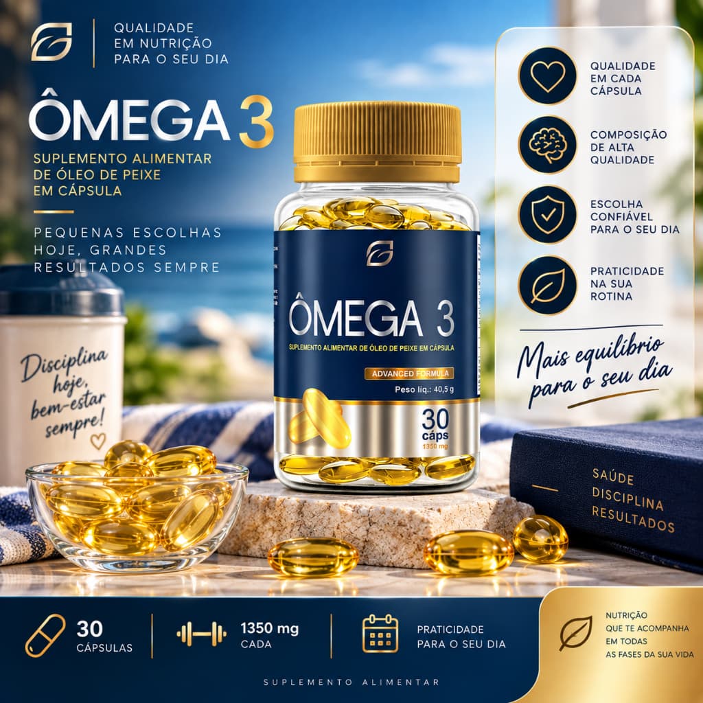 Ômega 3 1450mg óleo de peixe - EPA + TDH 30 cáps