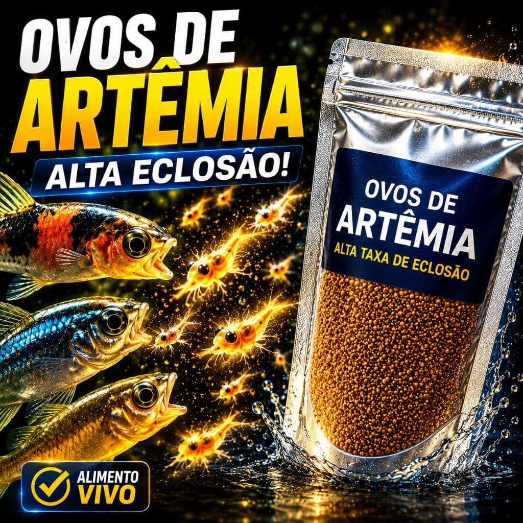 Cisto de Artêmia Salina Granel até 50g - Alta Taxa de Eclosão - Alimento para Alevinos