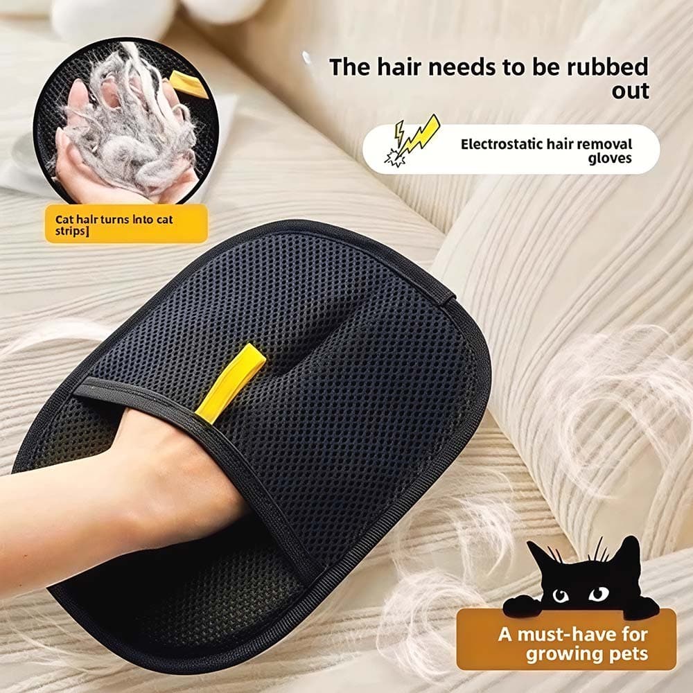 Removedor de pelos de pet，luvas para remoção de pelos com eletricidade estática，escova dupla face