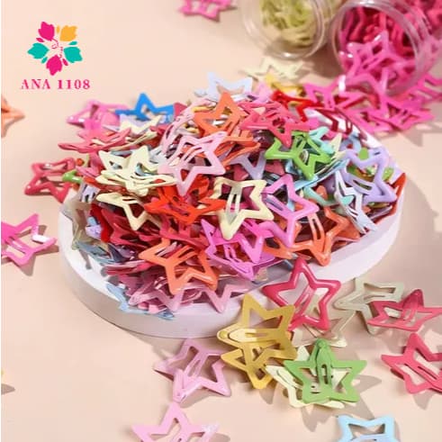 ANA1108 KIT Clipe de Cabelo Estrela Dopamina Presilhas Coloridas Antiderrapantes/Grampo Fofo