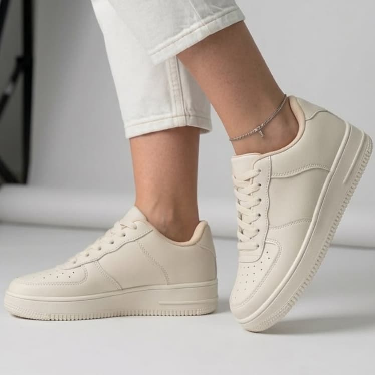 Tênis Feminino Academia Plataforma Unissex Cinza Branco