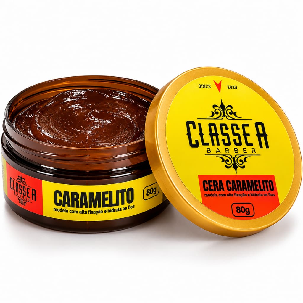 KIT 3 POMADAS PASTA MODELADORA CARAMELITO 80G CLASSE  A