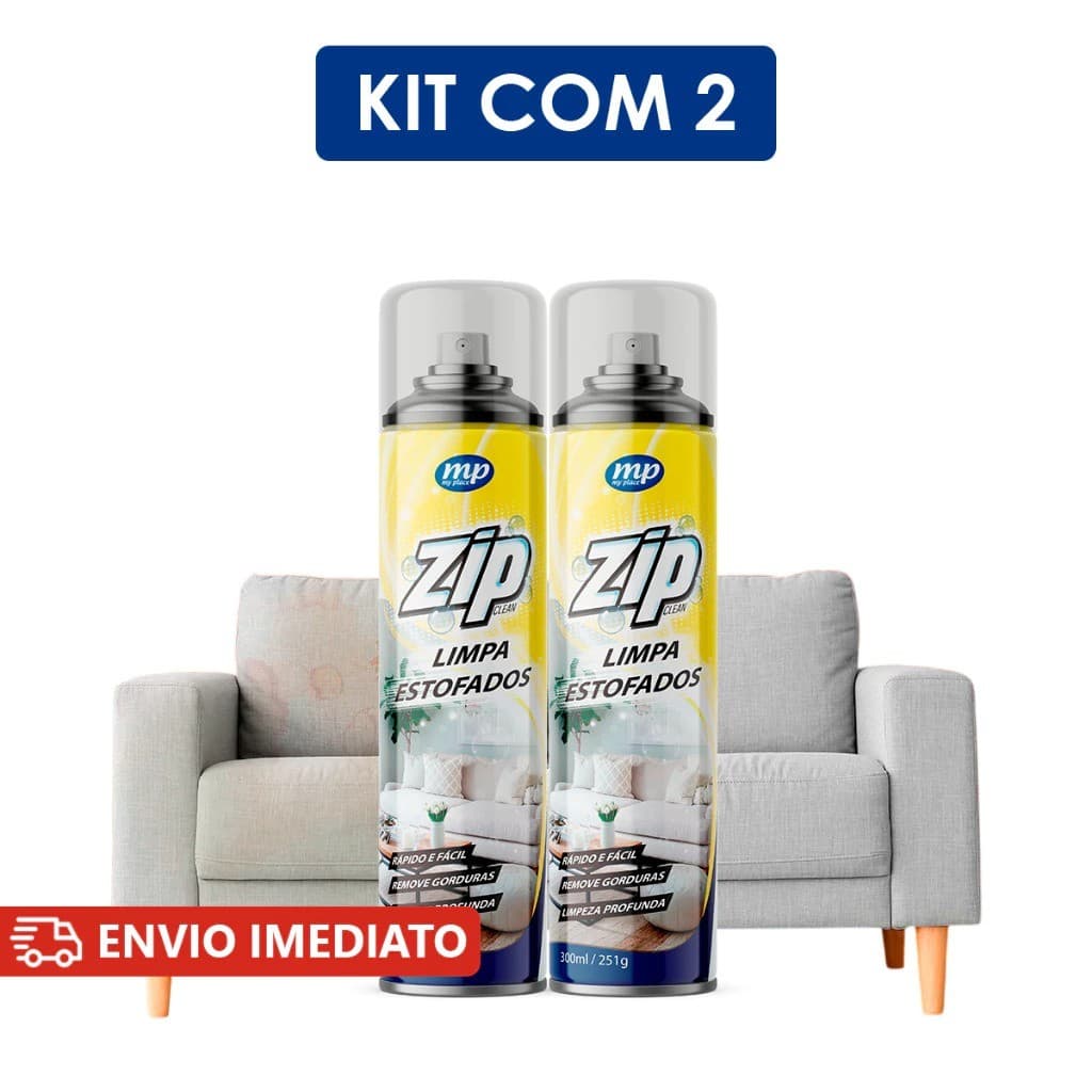 Kit C/2 Limpa Estofados Spray Zip 300ml My Place Carro e Sofá