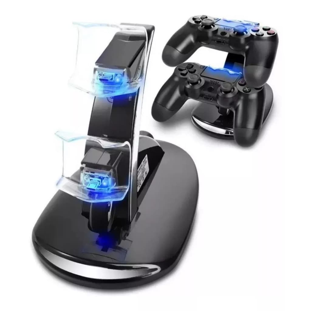 Carregador Duplo PS4 Com Suporte Vertical Para 2 Controles Playstation 4 Dock Station