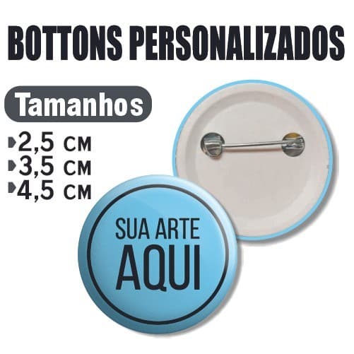 5 Bottons Personalizado 2,5cm 3,5cm 4,5cm Boton Botons Botão Broche Pin