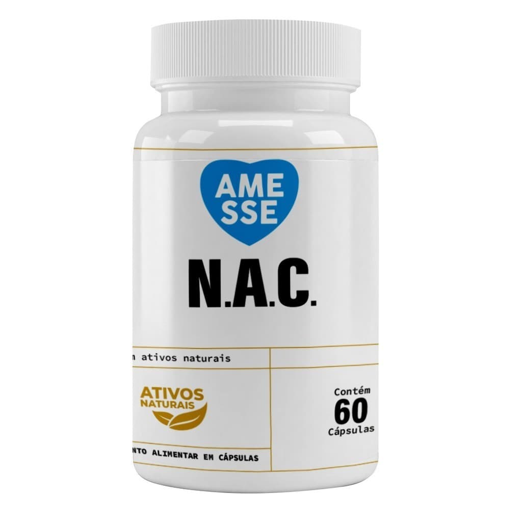 NAC 60 Cápsulas - Suplemento de N Acetil L Cisteína -  600mg por dose (2 cápsulas)