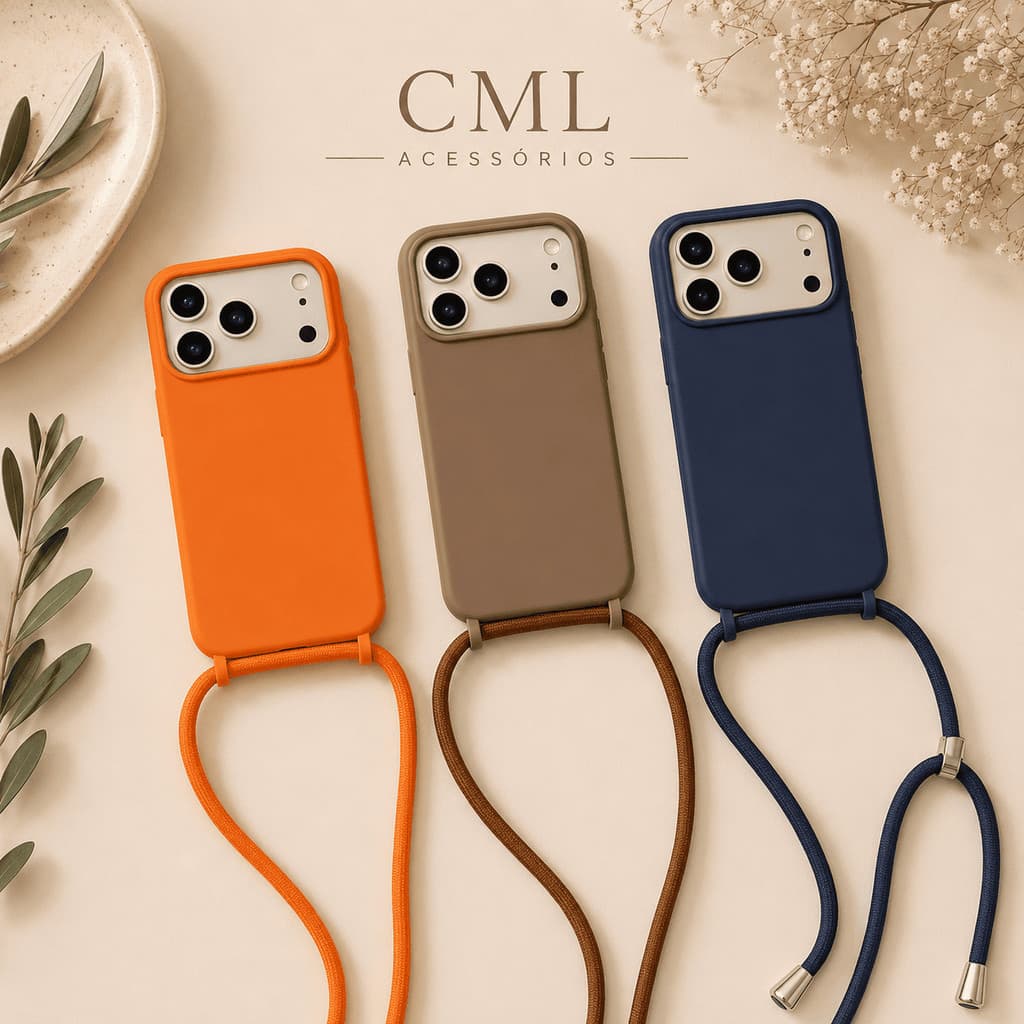 Capa com Cordão Fashion  Anti Impacto Ajustável iP 16 ao18