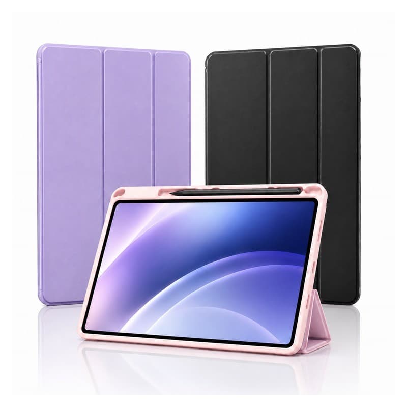 Capa Tablet Tripla Dobra Slot Caneta Proteção Total Compatível com Samsung S9 FE S8 S7 S6 Lite A9+