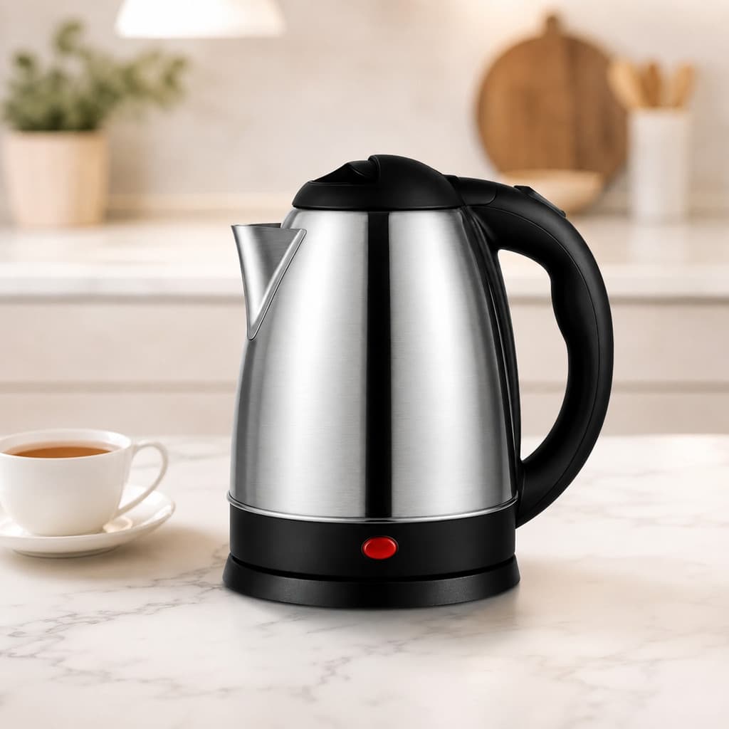 Chaleira Elétrica Inox 2 Litros 1500W – Automática para Café e Chá | Desligamento Automático