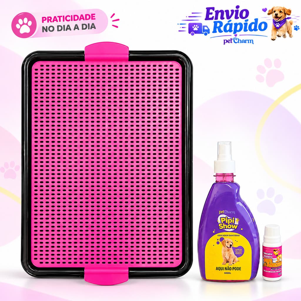 Sanitário Canino Grande Lavável Com ou Sem Educador Adestrador Pet Xixi Pode e Não Pode Banheiro