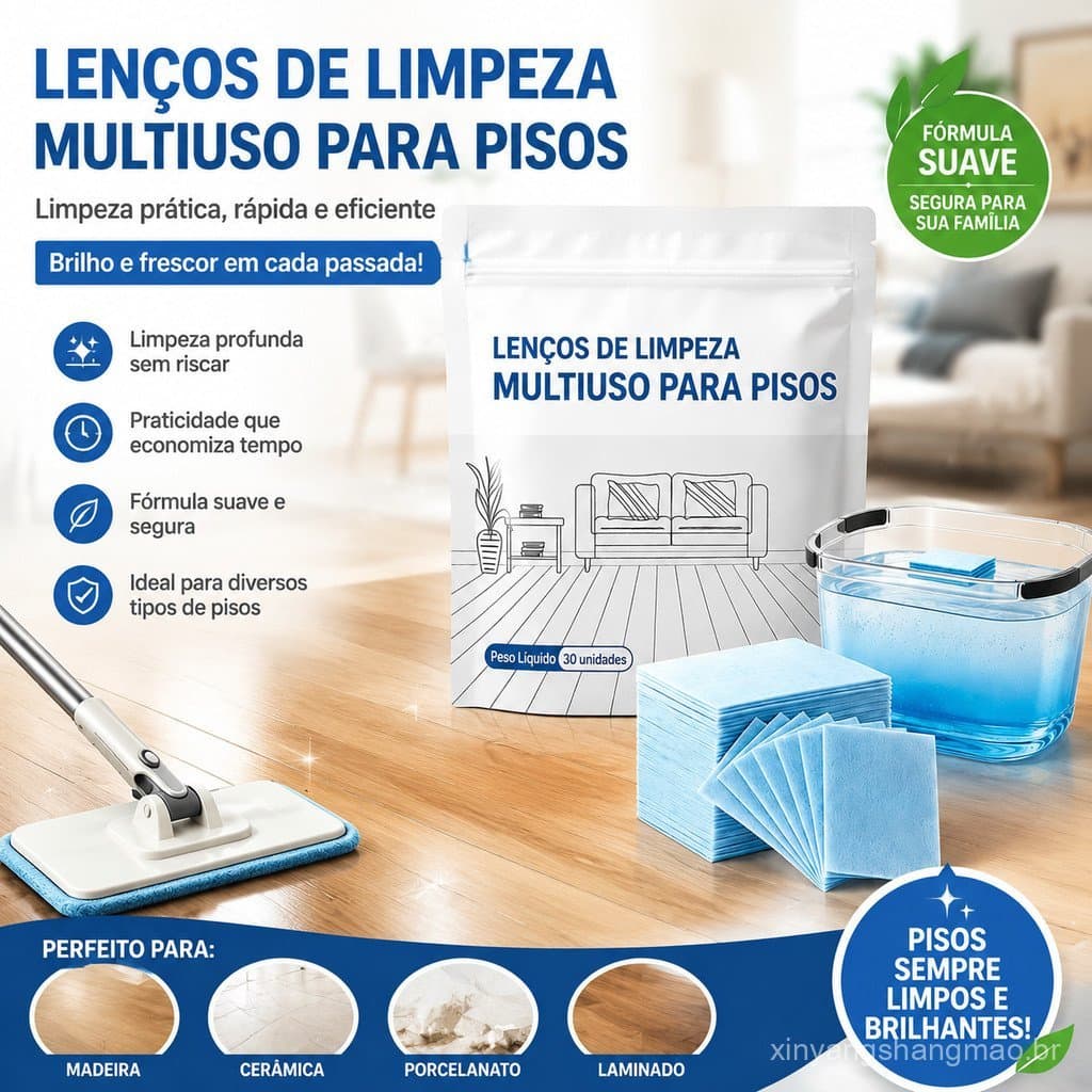 Comprimidos De Limpeza De Piso 30 Unidades De Madeira Multiefeitos Com Aroma Fresco