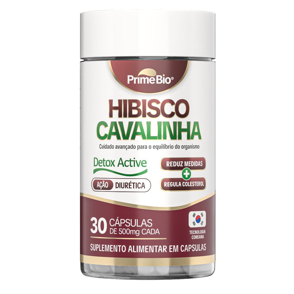 Hibisco + Cavalinha Suplemento Diurético Retenção de Líquido e Queima de Gordura