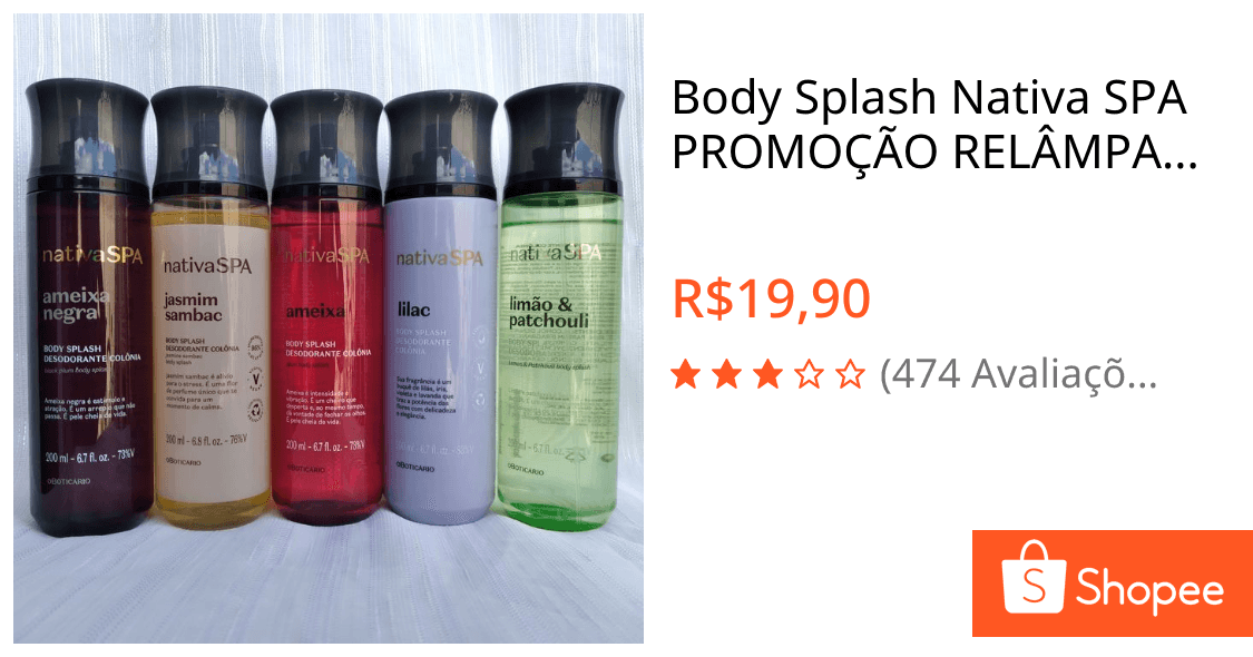 Body Splash Nativa SPA PROMOÇÃO RELÂMPAGO! mulher sedutora