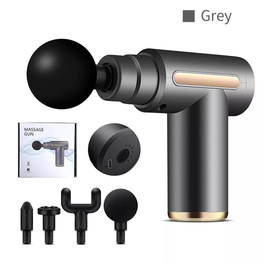 Pistola de Massagem Muscular Portátil Elétrica Profissional Recarregável USB com Múltiplas Ponteiras para Relaxamento | Shopee Brasil