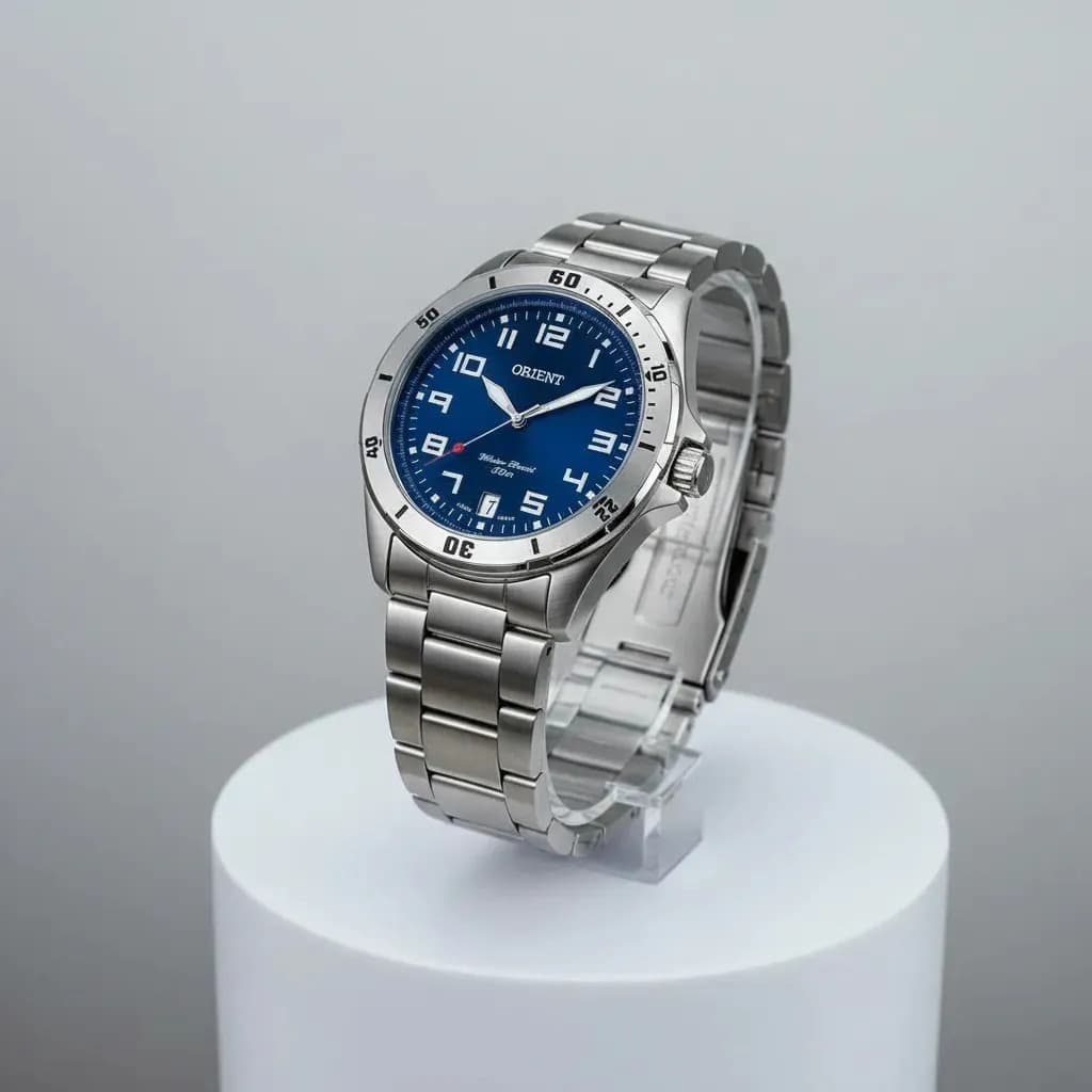 RELOGIO ORIENT MASCULINO ANALOGICO PRATEADO MBSS1155A D2SX