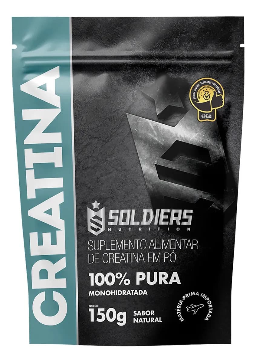 Creatina 150g Suplemento Monohidratada em pó 100% Pura - Soldiers Nutrition