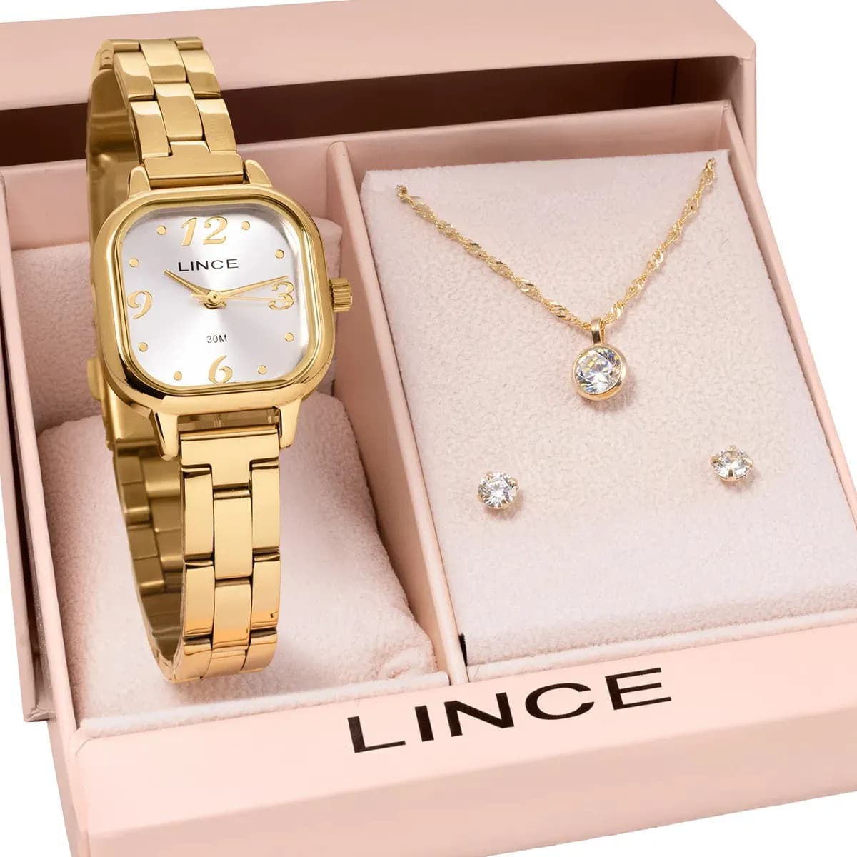 Kit Relógio Feminino Lince Com Colar E Brincos Lqgm084l23k0lvs2kx