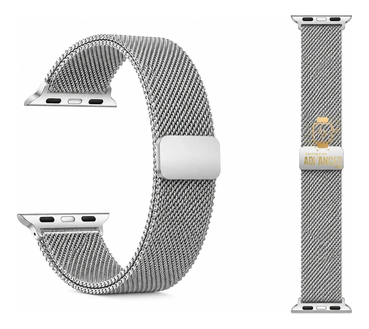 Pulseira Milanesa Metal Aço Smartwatch 38mm 40mm 41mm 42mm Cor Prateado Largura da pulseira 4.1 cm