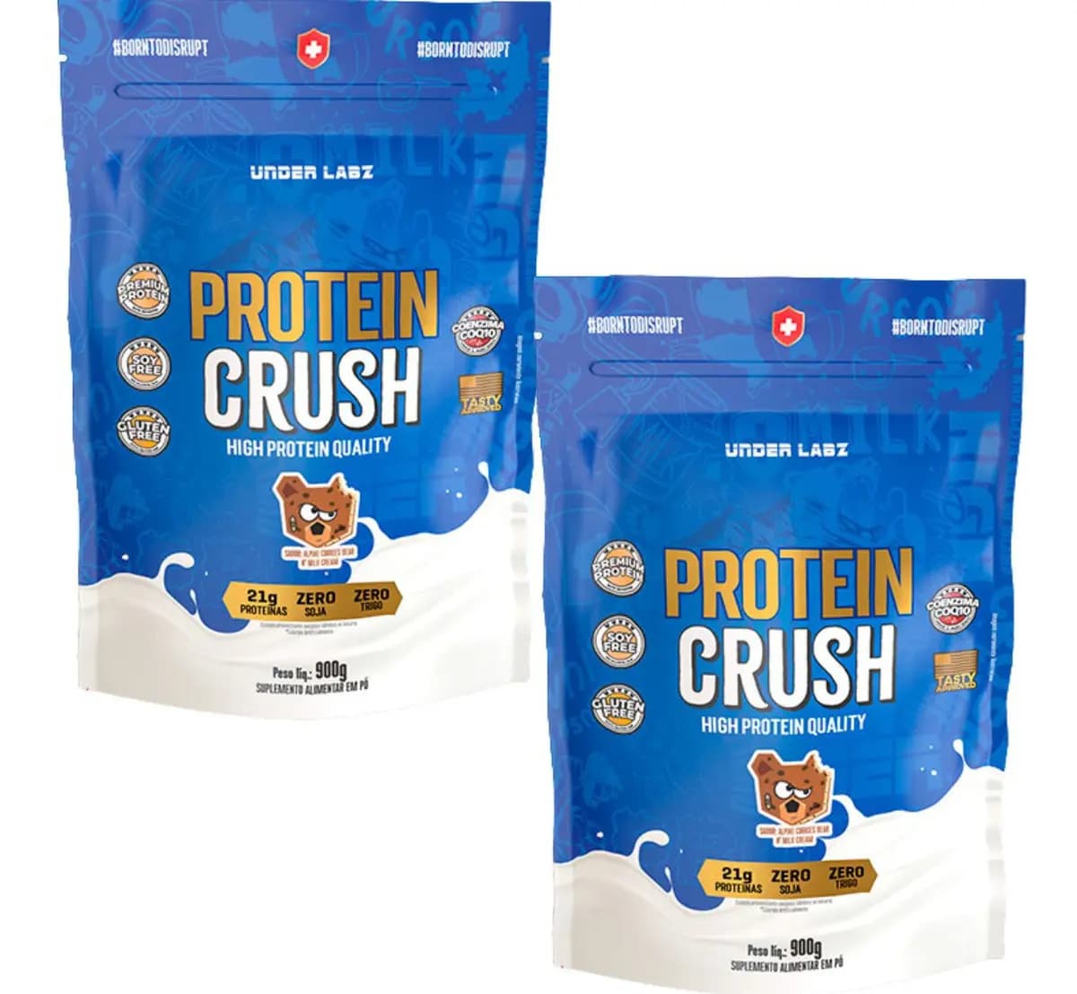 Whey Protein Crush Under Labz 21g De Proteina Kit 2x 900g Sabor Dulce De Leche