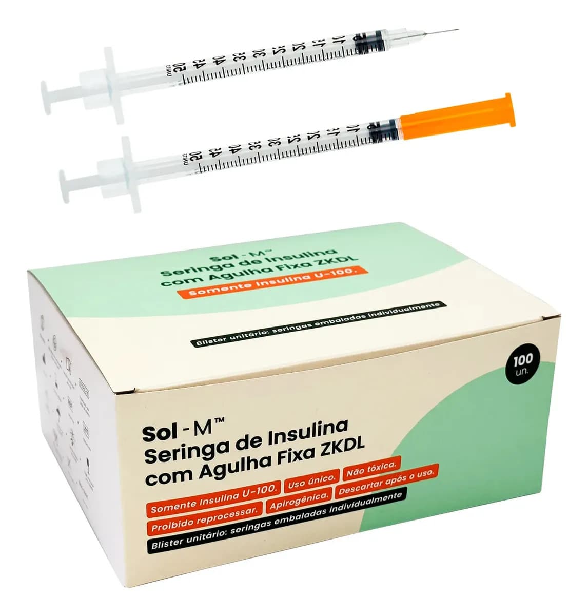 Seringa De Insulina 0,5ml C Agulha Fixa 0,25mmx6mm Blister 0 Ml