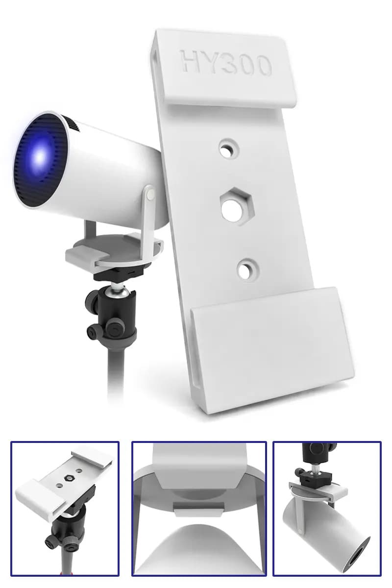 Suporte Para Projetor Hy300 De Teto E Parede Ajustável Leve Resistente Branco Com Kit De Instalação Ideal Para Casa Escritório Sala De Aula