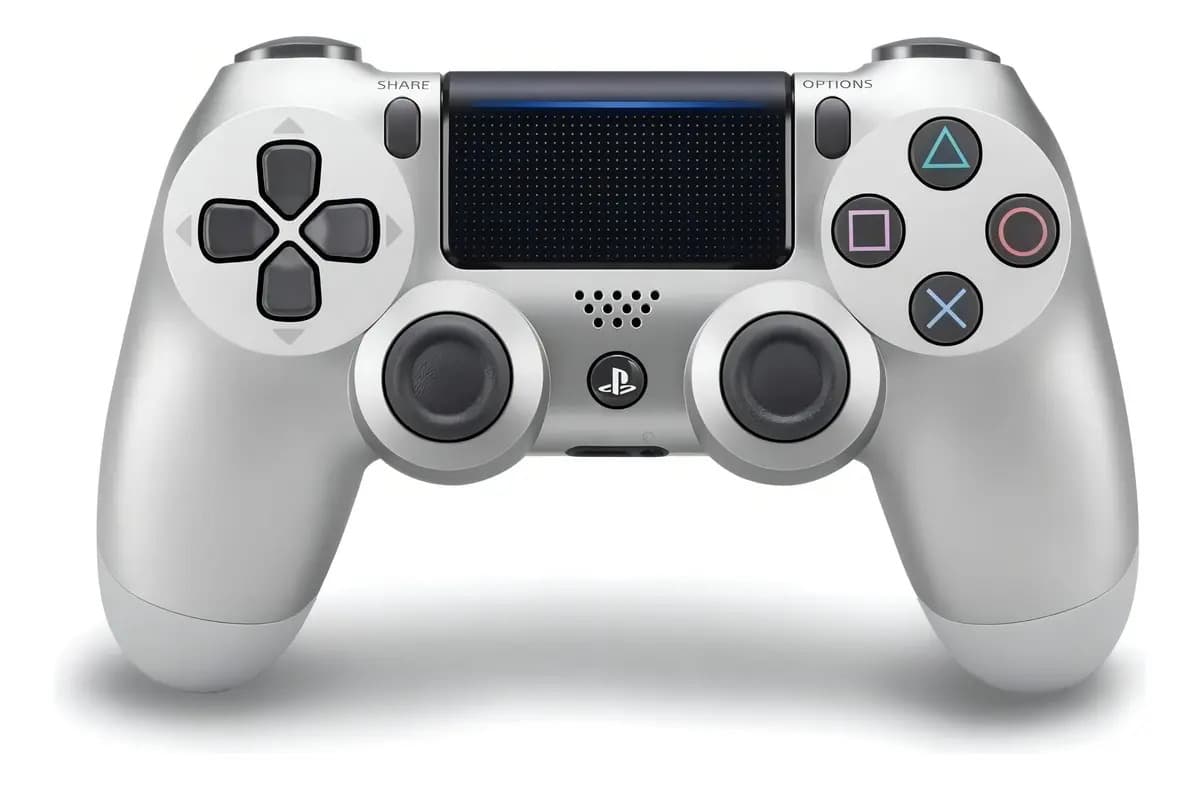 Controle joystick sem fio Sony PlayStation Dualshock 4 Wireless controller silver