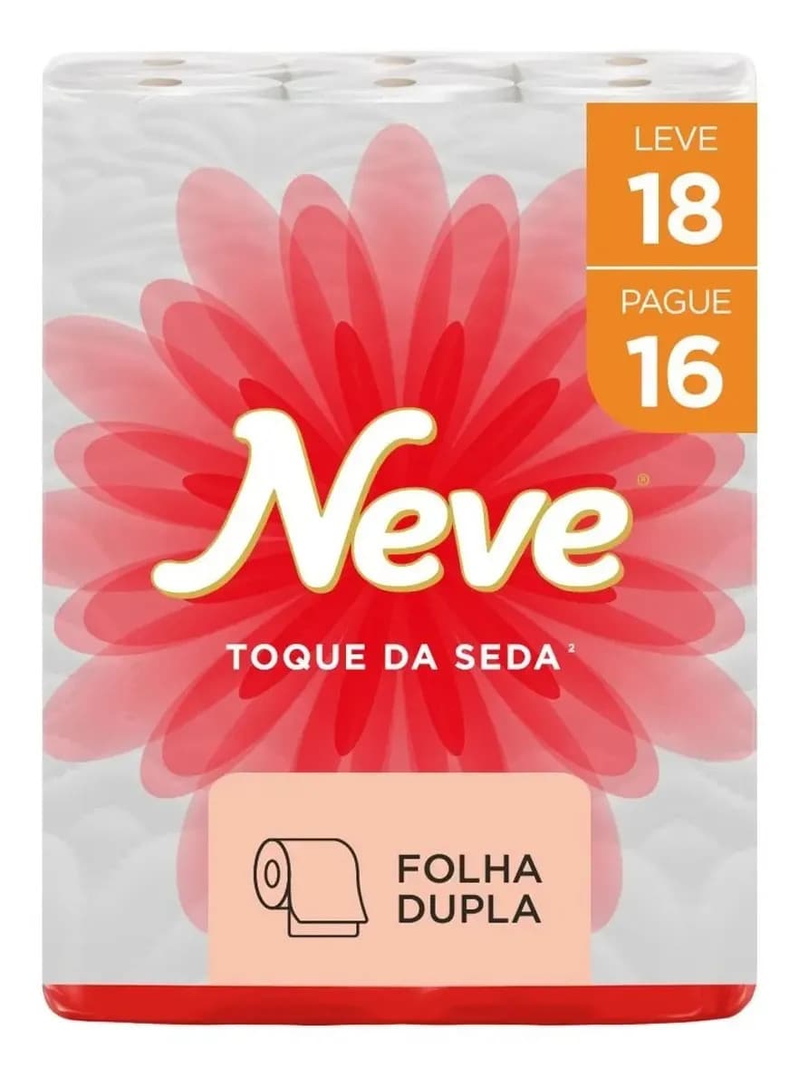 Papel Higiênico Neve Toque Da Seda Folha Dupla 30 M De 18 Un