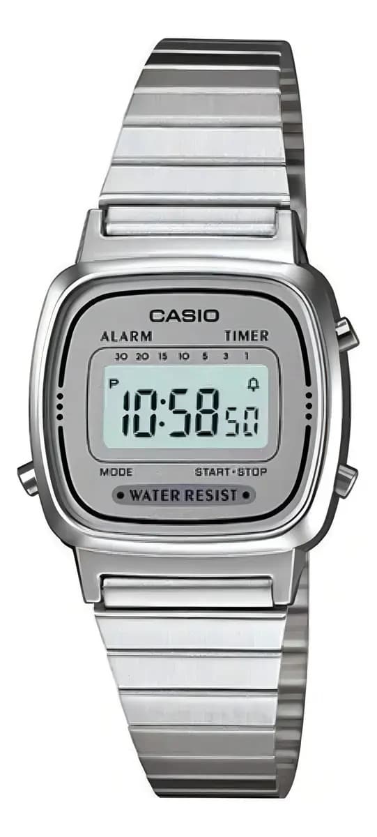 Relógio Casio Feminino La670 Cinza Vintage Tamanho Mini