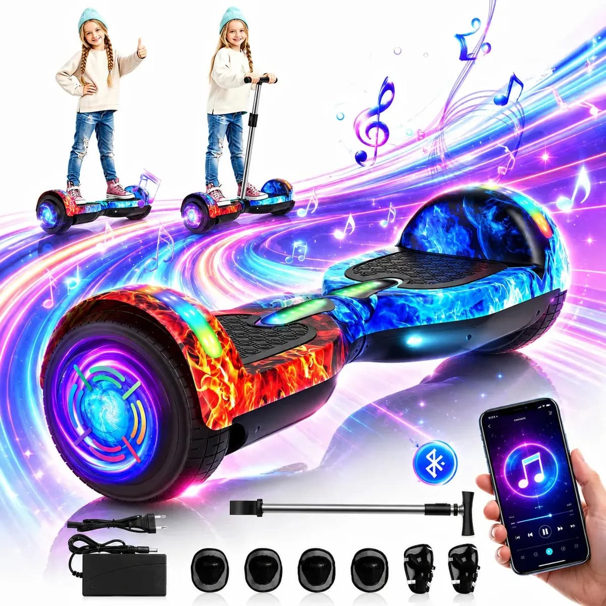Hoverboard Elétrico Primeware 6.5" 700W com Bluetooth, LED e Auto Equilíbrio