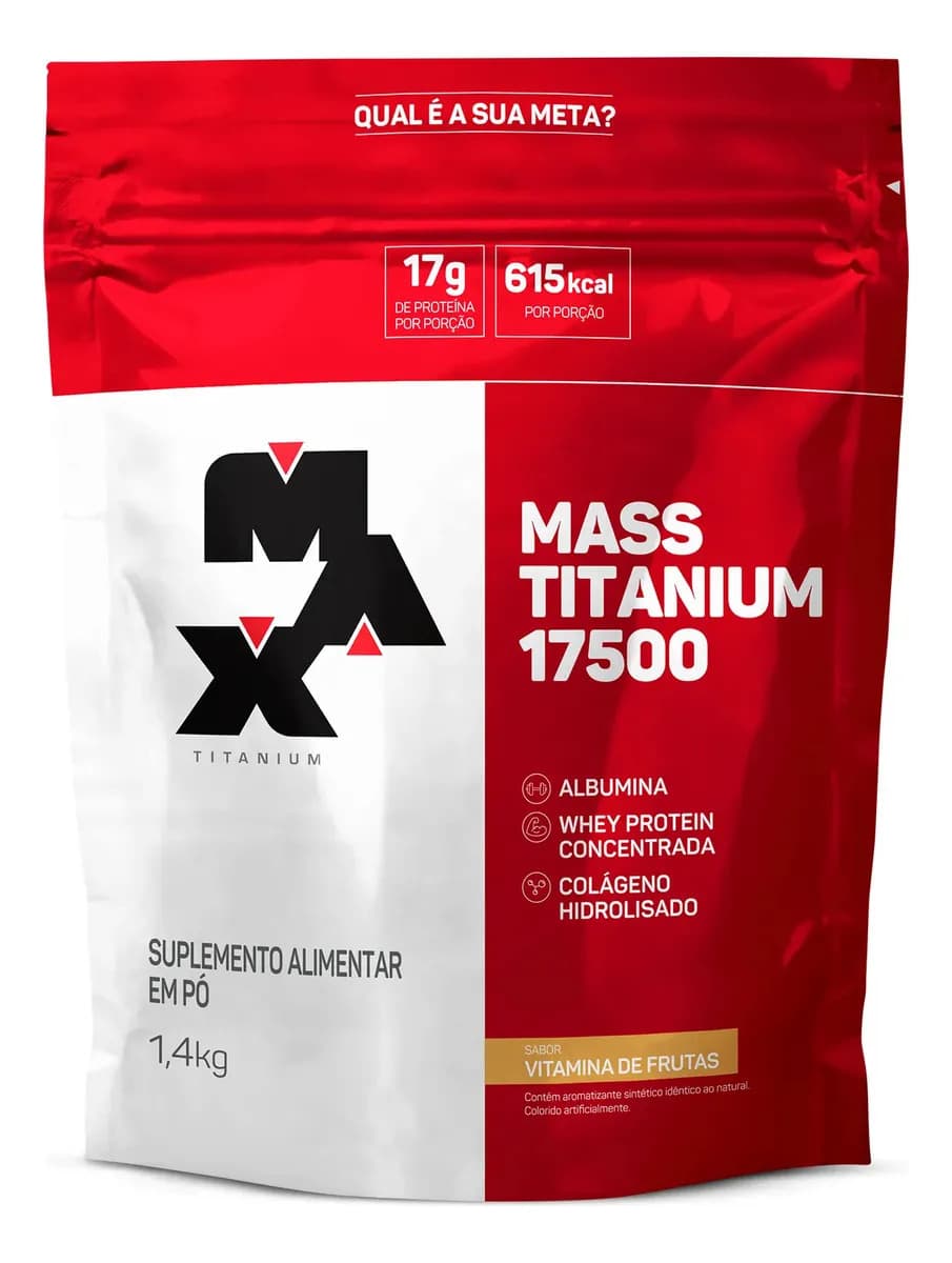 Hipercalórico Mass Titanium 1,4kg Sabor Vitamina de Frutas