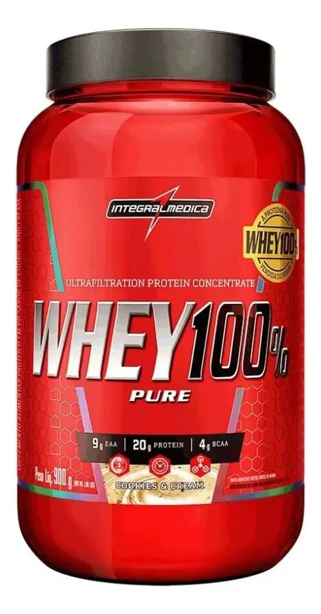 Whey 100% Pure 900g Pote Integralmédica - Cookies E Cream Cookies & Cream