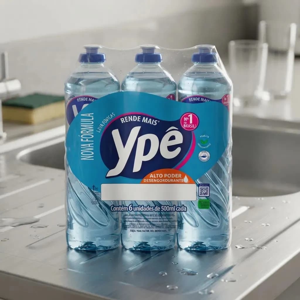Detergente Ypê Clear 500ml Kit 6un