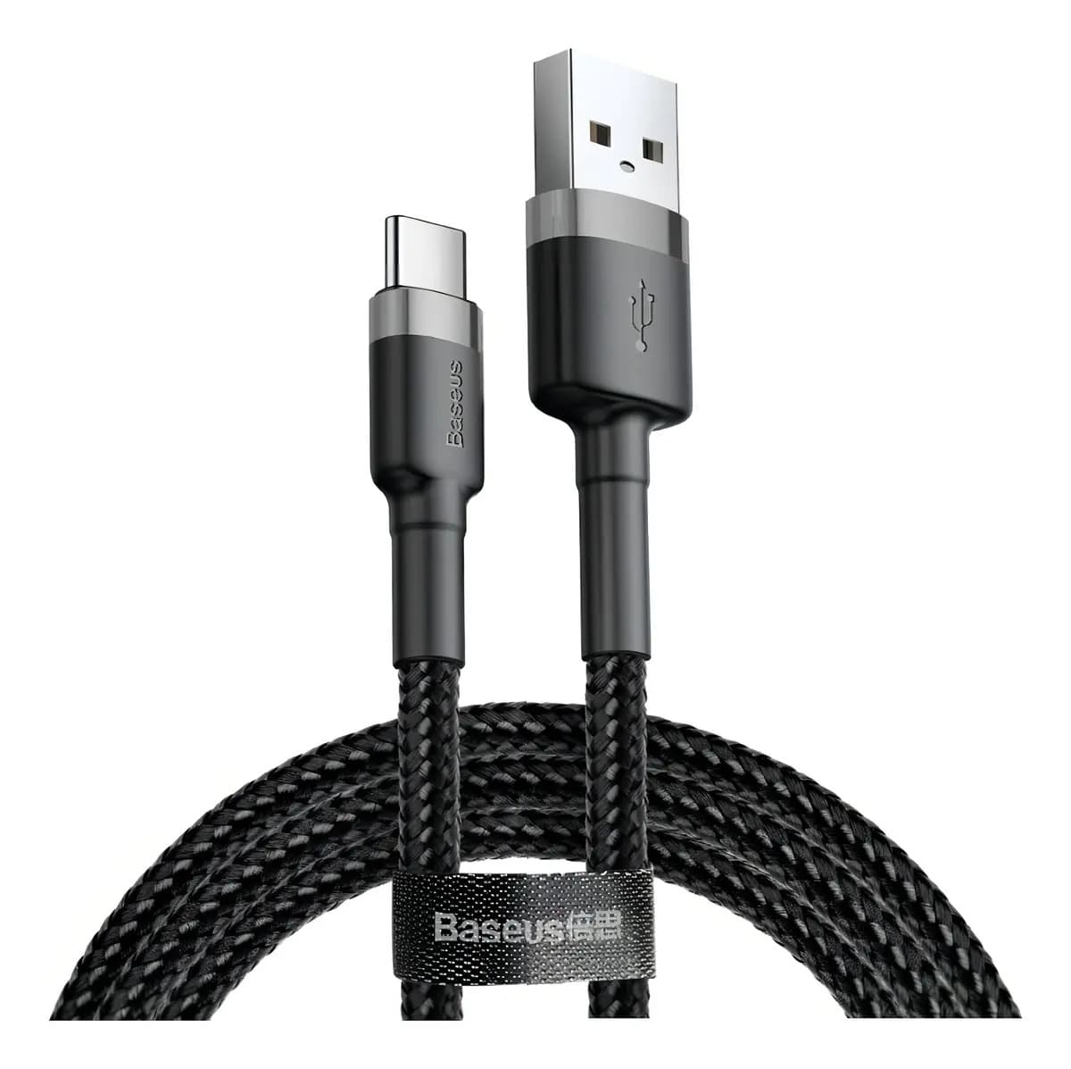 Cabo Rápido Usb Para Tipo- C Baseus Cafule Nylon 3a 1 Metro Cor Preto