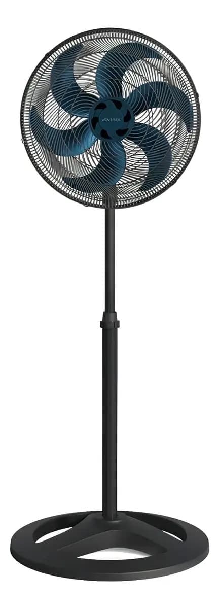 Ventilador De Coluna Turbo Com 6 Pás 50cm Preto e Azul Ventisol