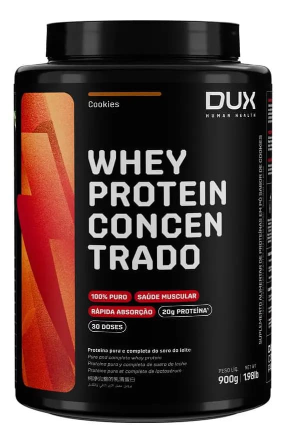 DUX HUMAN HEALTH Whey Protein Concentrado Suplemento 900g Sabor Torta De Limão